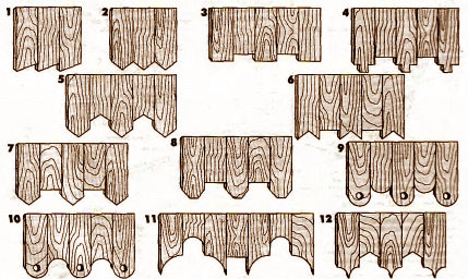 Фигурные кромки деревянной обшивки